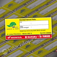 Stiker Label Servis dan Ganti Olie