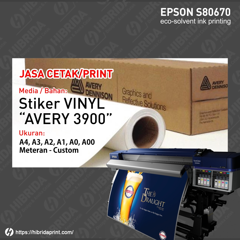 Label 3900 Jasa Cetak Stiker Vinyl Avery 3900 - Print Eco Epson