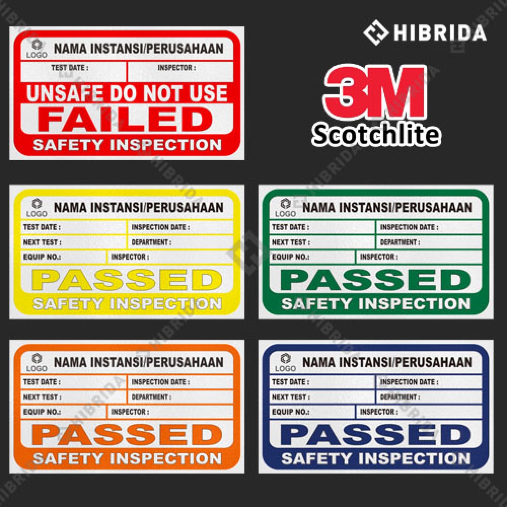 Stiker Safety Inspection Bahan Scotchlite 3M