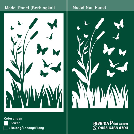 Cutting Stiker Motif Kupu di Rerumputan Cutting Stiker Motif Kupu di Rerumputan