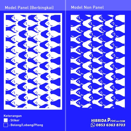 Cutting Stiker Motif Ikan Berbaris Cutting Stiker Motif Ikan Berbaris