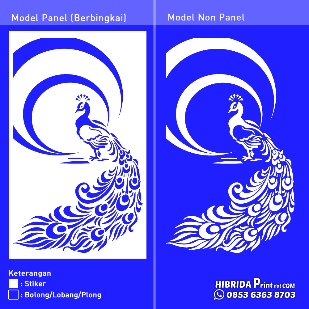 Stiker Kaca atau Stiker Sandblast Motif Merak