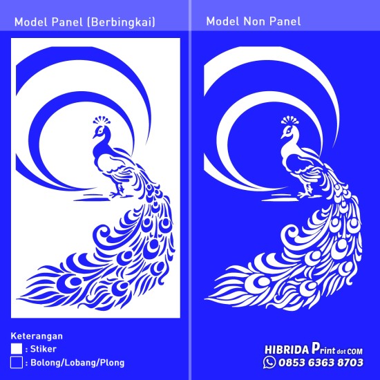 Stiker Sandblast Motif Merak