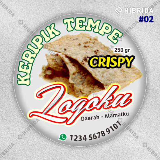 Label Keripik Tempe Ukuran 5 x 5