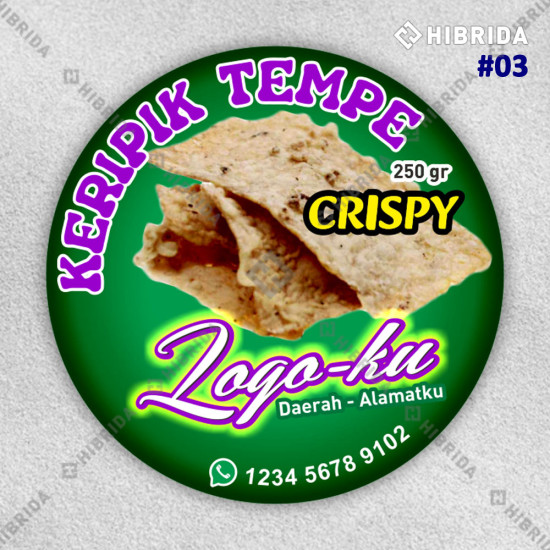 Label Keripik Tempe Ukuran 5 x 5