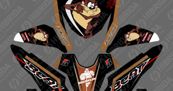 File Design Decal Honda Beat Tazmanian Hitam
