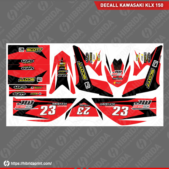 Decal KLX 150 Custom Merah 23 Decal KLX 150 Custom Merah 23