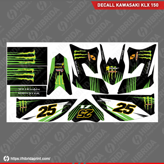 Decal KLX 150 Monster Hitam 25